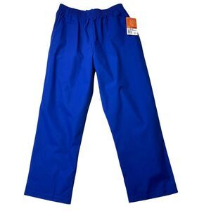 NWT Landau Essentials Women's Elastic Waist‎ Scrub Pants 8327 Galaxy Blue XL
